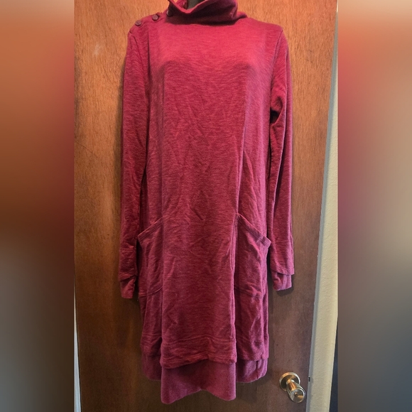 Horny Toad Burgundy Turtleneck Dress SzM - Picture 2 of 10